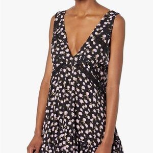 Free People Black Floral Mini Dress